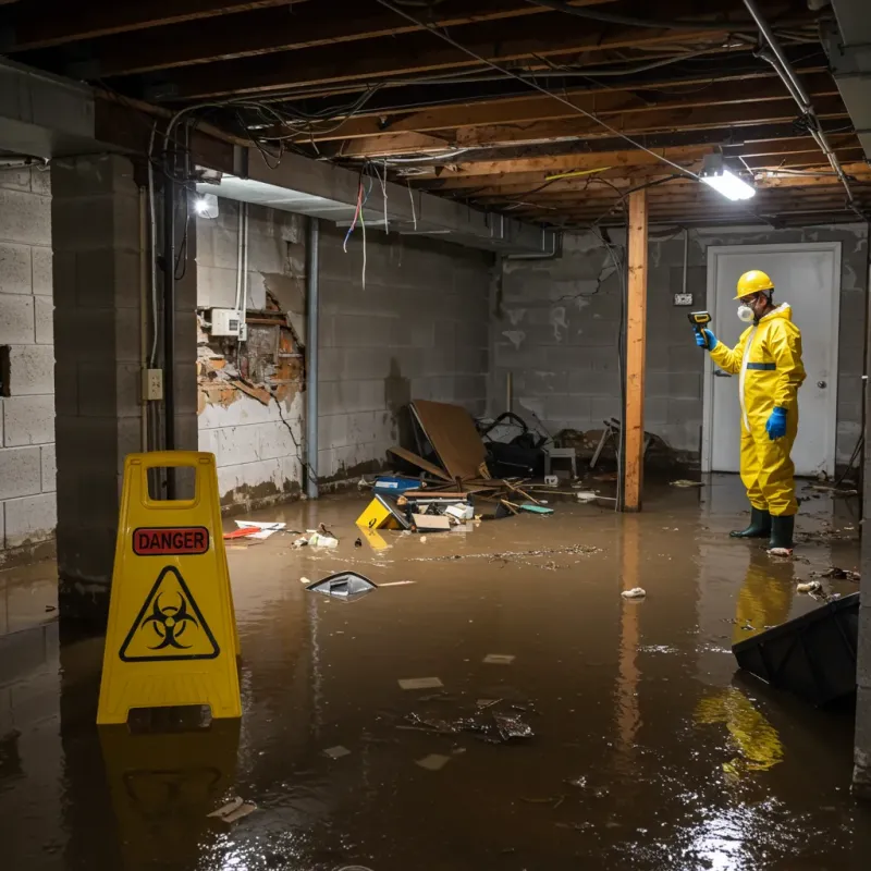 Flooded Basement Electrical Hazard in Sumner, IA Property
