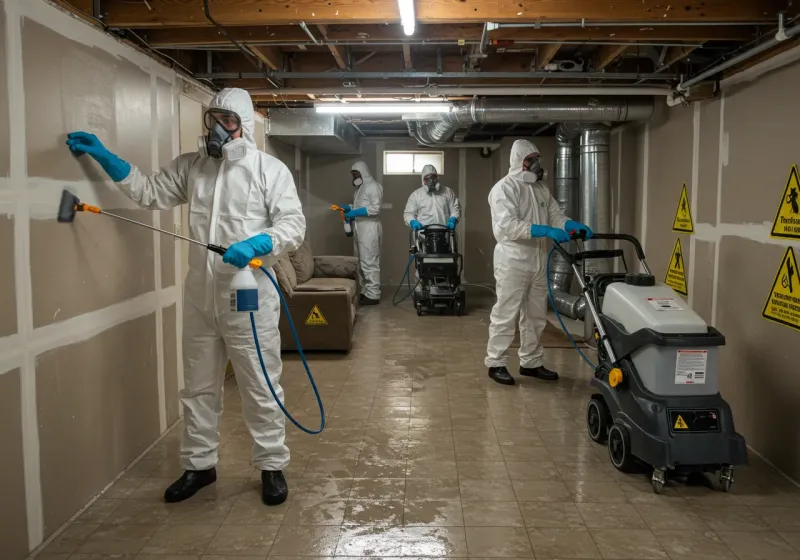 Basement Moisture Removal and Structural Drying process in Sumner, IA